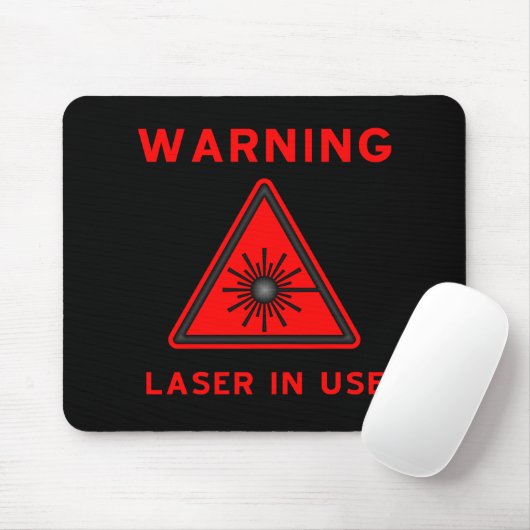 Rotes Warnsymbol Mousepad Lasers (Mit Mouse)