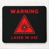 Rotes Warnsymbol Mousepad Lasers (Vorne)