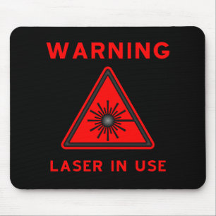 Rotes Warnsymbol Mousepad Lasers