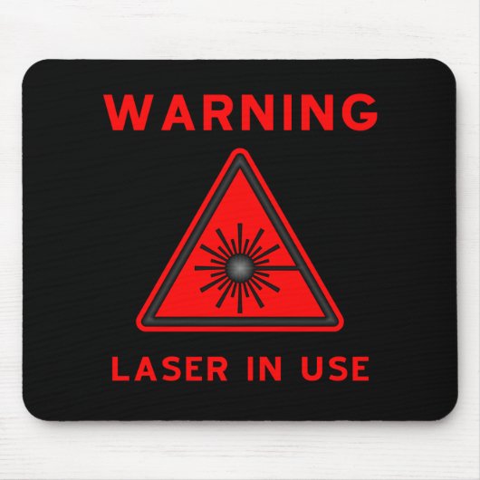 Rotes Warnsymbol Mousepad Lasers (Vorne)