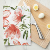 Rotes Wasser - Blume Geschirrtuch (Viertel Falte)