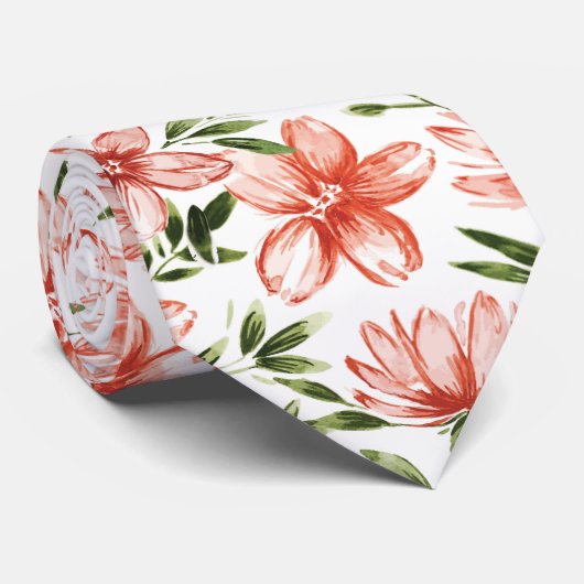 Rotes Wasser - Blume Krawatte (Gerollt)