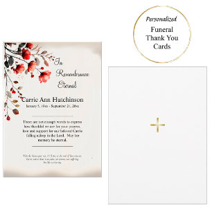 Rotes Wasser Blume Orthodoxe Beerdigung Dankeskarte