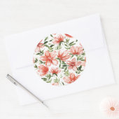 Rotes Wasser - Blume Runder Aufkleber (Umschlag)