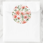 Rotes Wasser - Blume Runder Aufkleber (Tasche)