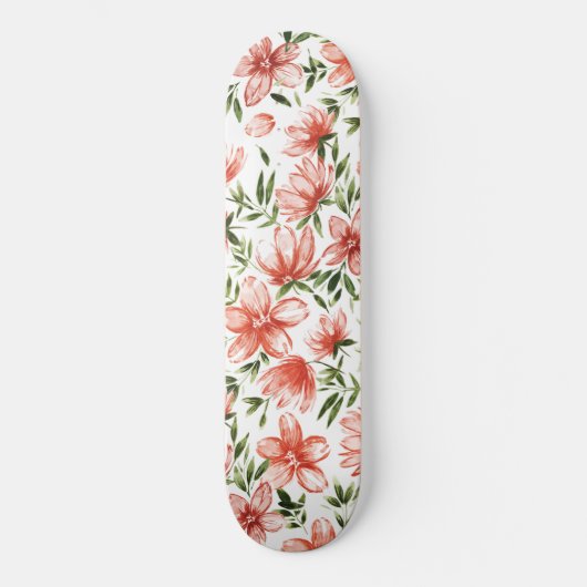 Rotes Wasser - Blume Skateboard (Vorderseite)