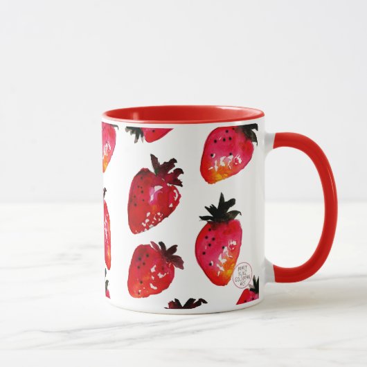 Rotes Wasser Erdbeeren Elegante Personalisiert Tasse (Rechts)