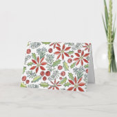 Rotes Wasser gestrichen Poinsettia und Holly-Foto Feiertagskarte (Rückseite)