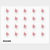 Rotes Wasser - Rose Runder Aufkleber (Blatt)