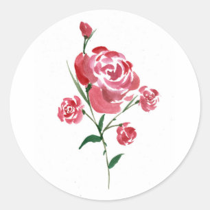 Rotes Wasser - Rose Runder Aufkleber