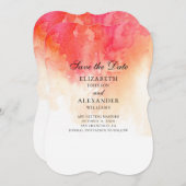 Rotes Wasser Save the Date. Peach Hochzeit modern Save The Date (Vorne/Hinten)