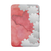 Rotes Wasser und weiße Blume Badematte (Vorderseite Vertikal)