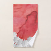 Rotes Wasser und weiße Blume Badhandtuch Set (Handtuch)