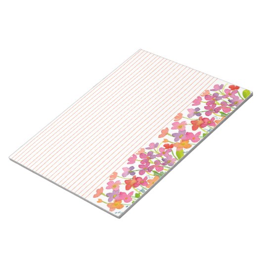 Rotes Wasser Wildblumen Orange Lined Notizblock (angewinkelt)