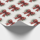 Rotes Wasserfarben-Weihnachtsband-Urlaub Geschenkv Geschenkpapier (Ecke)