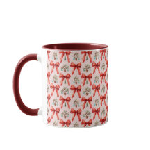 Rotes Wasserfarben-Weihnachtsbögen-Feiertags-Tasse