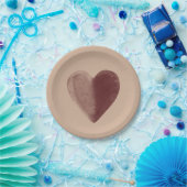 Rotes Wasserfarbenherz Pappteller (Party)