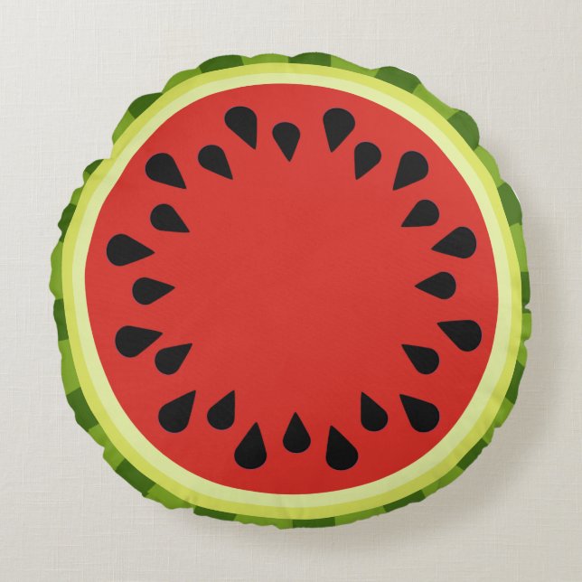 Rotes Wassermelon Rundkissen Rundes Kissen (Vorderseite)