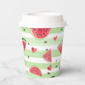 Rotes Wassermelone-Muster, Sommer-Party Pappbecher (Rückseite)