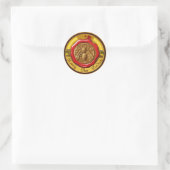 ROTES WASSERSIEGEL RUNDER AUFKLEBER (Tasche)