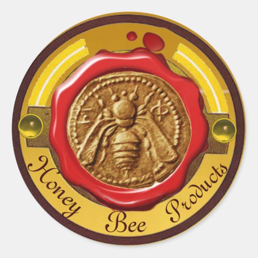 ROTES WASSERSIEGEL RUNDER AUFKLEBER (Vorderseite)