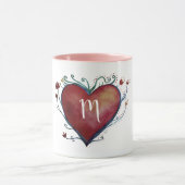 Rotes Watercolor-Herz-kundenspezifische Tasse (Zentrum)