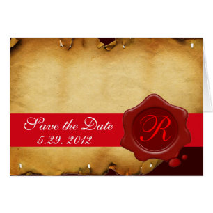 ROTES WAX-SIEGEL-MONOGRAMM, BROWN-PARKPLATZ