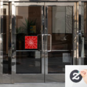 Rotes Web Fensteraufkleber (Büro Tür)