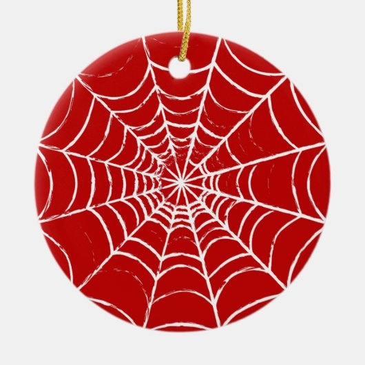 Rotes Web Keramik Ornament (Vorne)