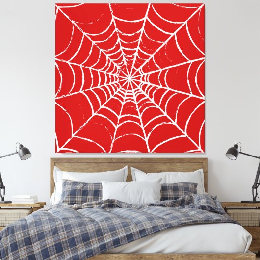 Rotes Web Leinwanddruck (Insitu (Schlafzimmer))
