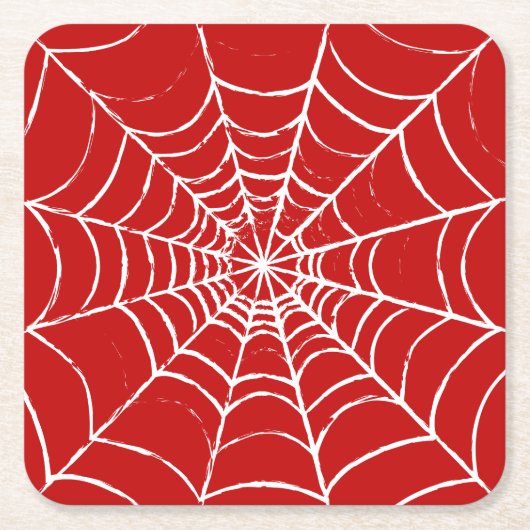 Rotes Web Rechteckiger Pappuntersetzer (Vorderseite)