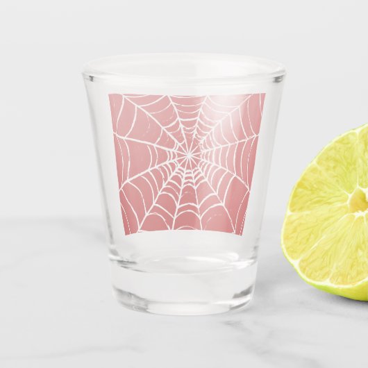 Rotes Web Schnapsglas (Rückseite)
