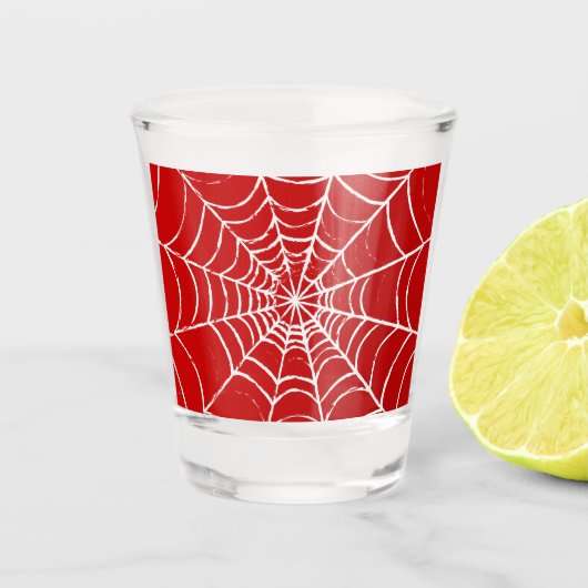Rotes Web Schnapsglas (Vorderseite)