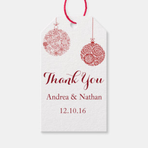 Rotes Weihnachten Danke Geschenk-Anhänger Geschenkanhänger