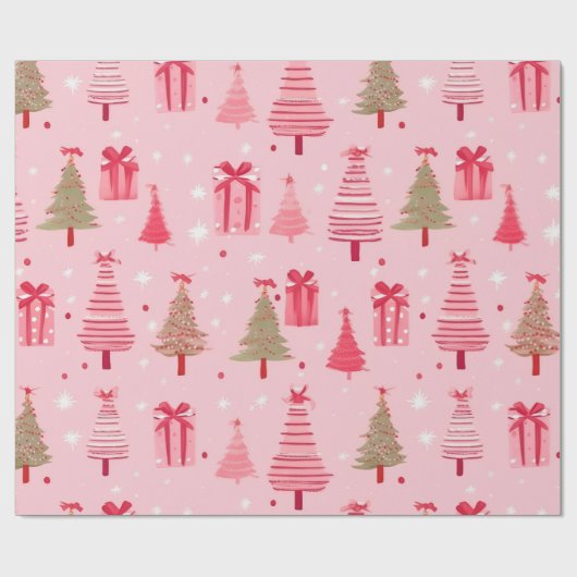 Rotes Weihnachten Geschenkpapier (Flach)