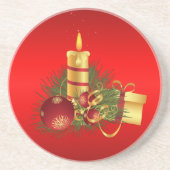 Rotes Weihnachten Getränkeuntersetzer (Vorne)