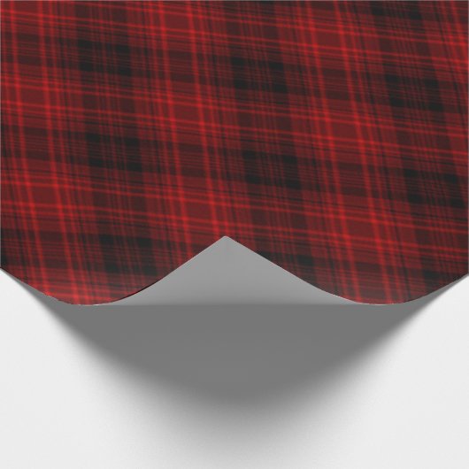 Rotes Weihnachten kariert Geschenkpapier (Ecke)