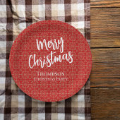 Rotes Weihnachten Traditionelles Einfaches Elegant Pappteller