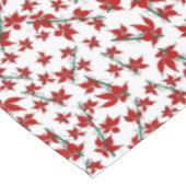 Rotes Weihnachts-Blumenmuster mit Weihnachtsstern Tischdecke (Schrägansicht)