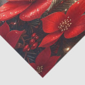 Rotes Weihnachts-Blumenmuster-Tissue-Papier Seidenpapier (Detail)