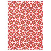 Rotes Weihnachts-Geometrisches Stern-Design Klemmbrett (Rückseite)