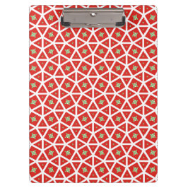 Rotes Weihnachts-Geometrisches Stern-Design Klemmbrett