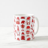 Rotes Weihnachts-Gnom-Charakter-Muster Kaffeetasse (VorderseiteRechts)