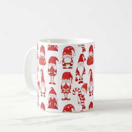 Rotes Weihnachts-Gnom-Charakter-Muster Kaffeetasse