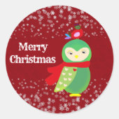 Rotes Weihnachts-Grün-Party-Handwerk für Kinder Runder Aufkleber (Vorderseite)