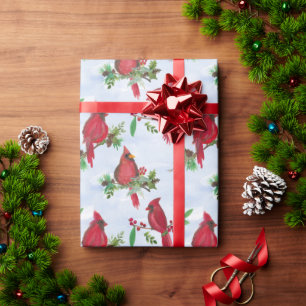 Rotes Weihnachts-Kardinal-Geschenkpapier religiös Geschenkpapier