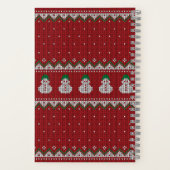 Rotes Weihnachts-Strick-Apfel-Muster | Winterurlau Notizblock (Rückseite)