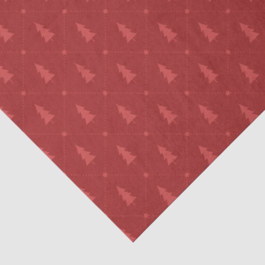 Rotes Weihnachtsbaum-Muster Seidenpapier (Ausschnitt)