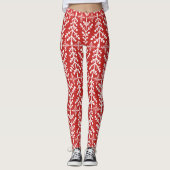 Rotes Weihnachtsbaum-nordisches angemessenes Leggings (Vorderseite)