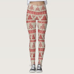 Rotes Weihnachtsbaum-nordisches Leggings<br><div class="desc">Kleiden Sie oben Ihre Wintergarderobe mit diesen hochwertigen Leggings des Spaßes,  die ein rotes Weihnachtsbaum-Muster-Set gegen einen tan Hintergrund kennzeichnen.  Vervollkommnen Sie für die Feiertage oder täglichen die Wintertätigkeiten und -Trainings.</div>